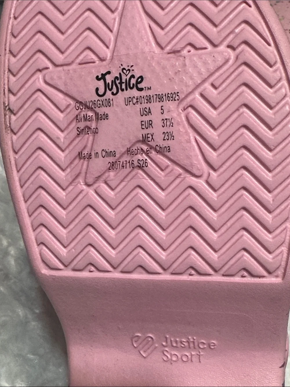 Justice Pink Star-Cut Splash Sandals